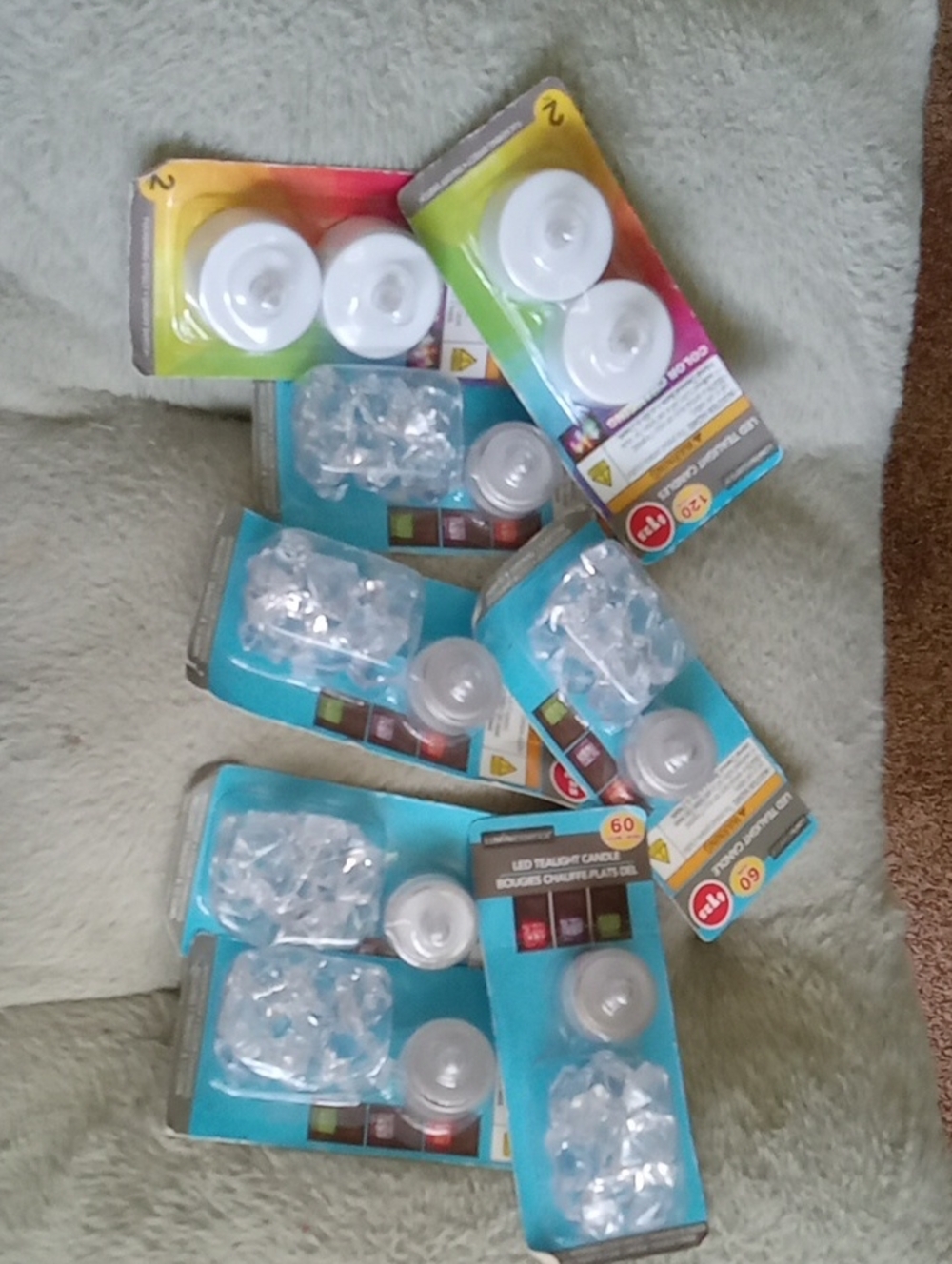 LOT of LED Tealight Candles - Clear/White Decorative